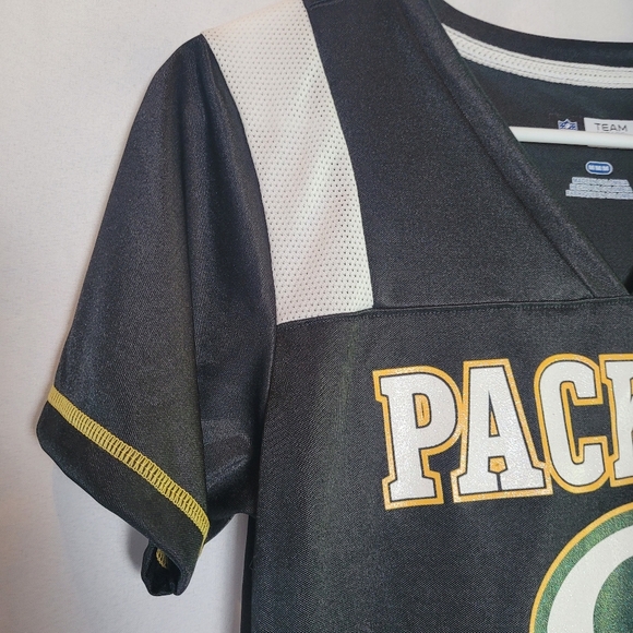 NWT Greenbay Packer NFL Team Apparel Short Sleeve Tee Black/White Women's M - Picture 2 of 11
